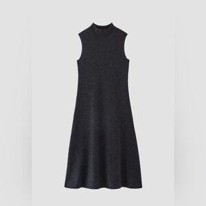 Everlane The Cozy-Stretch Sleeveless Midi Dress charcoal